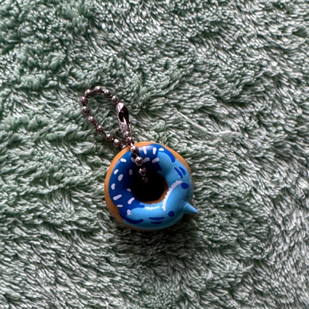 Blue Donut Keychain with Sprinkles